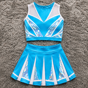 Athletic Apparel Custom Sublimated Cheerleader Uniform Women Stretch Polyester Spandex Pleated <b>Skirt</b> Cheer Teamwear - Product Image 1