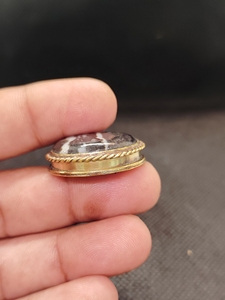 UDGEMS Natural Zebra Jasper Brass Groove Pendant | Handmade Brass Gemstone Pendant | IGI Certified Vintage Jewelry | OEM ODM - Product Image 4