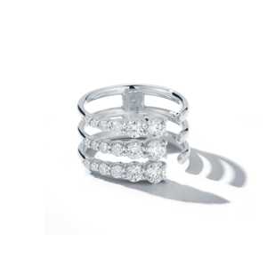 Anillo de Diamante Cultivado en Laboratorio con Diseño Abierto Personalizado, Oro Sólido de 14K y 18K, Engaste de Garra, Acento de Pavé, Anillo de Boda, Venta al por Mayor, Precio de Fábrica B2B, OEM - Product Image 5