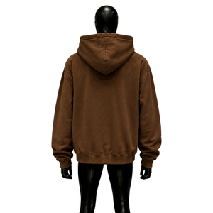 Colección de Moda Casual de Otoño para Hombre: Sudadera Oversize de Algodón French Terry Marrón Estilo Hype Personalizado con Bolsillos – Tendencia Diaria - Product Image 2