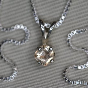 Colgante de topacio natural certificado, plata de ley, piedra preciosa rosa y amarilla, regalo de joyería para ella, piedra de nacimiento de noviembre. - Product Image 1