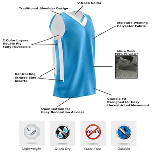 Maillot de basket léger imprimé et respirant pour l'entraînement d'équipe – Logo et couleurs personnalisables – Vêtement de sport à séchage rapide - Product Image 3