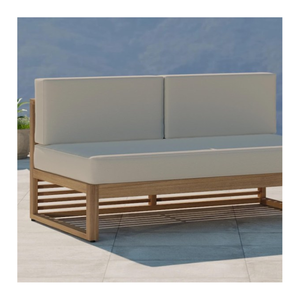 Canapé deux places Canapé d'extérieur en bois massif de teck de jardin avec fabrication de coussins en Indonésie - Product Image 1