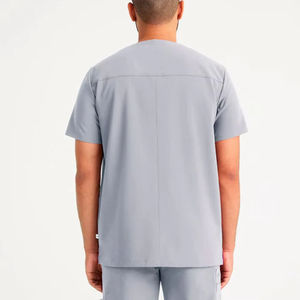 Ensemble de tenues médicales confortables et tendance 2026 pour hommes : haut à col en V et pantalon – Uniforme d'hôpital, de médecin, de spa et de beauté - Product Image 3
