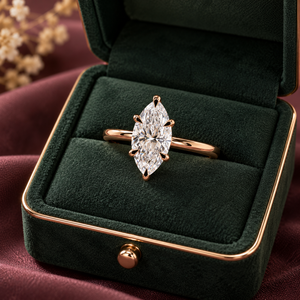 Anillo de Diamante Cultivado en Laboratorio con Corte Marquise de Jain Casting, Oro de 18 Quilates, 3 Quilates, Blanco, EF, VVS2, VS1 |   Anillo de Compromiso de Joyería Fina con Certificación IGI - Product Image 3