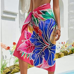 Pareo de Playa Personalizado con Estampado por Transferencia Térmica, para Mujer, en Spandex/Poliéster, de Secado Rápido, Ligero, para Verano, con Diseño Floral - Product Image 6