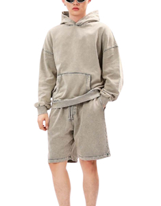 Ensemble de survêtement unisexe personnalisé : sweat à capuche et short en molleton 100 % coton de haute qualité pour homme - Product Image 6