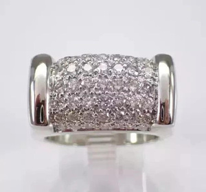 Men's 925 <b>Sterling</b> <b>Silver</b> Rhodium Plated Hip Hop Style Pave <b>Set</b> Round Brilliant Cut Moissanite Diamond Engagement Wedding <b>Ring</b> - Product Image 5