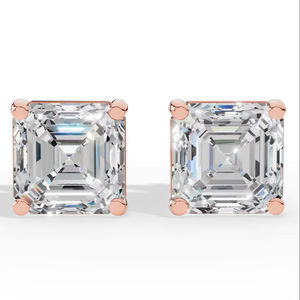 Pendientes de Diamante Cultivado en Laboratorio con Corte Asscher de 7.5mm, Color D, Certificados por IGI, Joyería Fina de Lujo para Novias, Plata 925 - Product Image 2