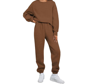 Survêtement pour femme élégant et de haute qualité avec broderie de logo personnalisé, idéal pour le jogging et les tenues décontractées, 100% coton, vente en gros - Product Image 1