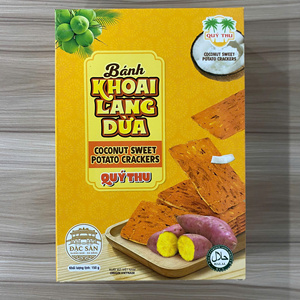Meilleures ventes QUYTHU Crackers croustillants au coco et patate douce 150g, Snack croustillant au coco et patate douce, Prix compétitif, Vente en gros, Exportation - Product Image 1