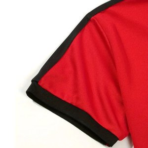 Polo Rojo Antiarrugas para Hombre, Bordado, Manga Corta, Color Sólido, Tejido de Poliéster, Botones, Estilo Casual - Product Image 4