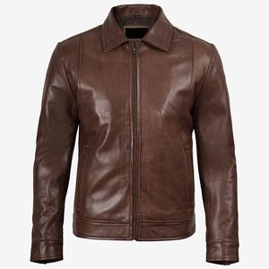 Nouvelle veste marron personnalisée avec logo pour hommes, vestes en cuir vintage pour hommes, vestes de haute qualité, veste d'hiver streetwear - Product Image 1