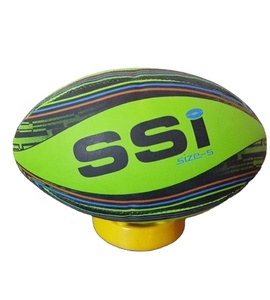 Ballon d'entraînement de rugby fiable cousu à la main en caoutchouc PU durable Super Grip conception tous temps disponible en taille 3 4 5 pour une utilisation d'entraînement - Product Image 1