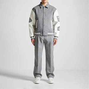 Veste de baseball décontractée à col rabattu pour homme, style automne, coupe oversize, style Letterman, à prix avantageux - Product Image 3