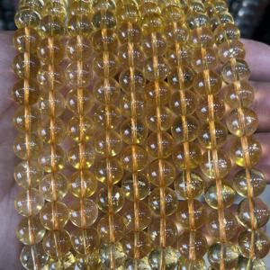 Perles de citrine naturelle de 8 mm, jaunes, lisses et polies, éco-responsables, pour la création de bijoux DIY, fourniture directe usine - Product Image 6