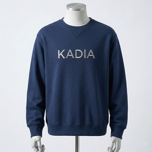 เสื้อสเวตเชิ้ตแขนยาวสีน้ำเงินกรมท่า แบรนด์ KADIA รุ่นพรีเมียม สำหรับผู้ชาย สไตล์ลำลอง คอกลม ผ้าฟลีซ ปักโลโก้ - Product Image 2
