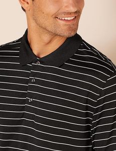 Polo rayé en coton 100% de qualité supérieure pour hommes, fabrication OEM en gros, marque personnalisée avec logo, broderie personnalisée, polo de golf 220 GSM - Product Image 5