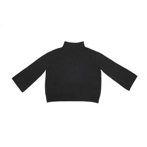 ODM OEM Jersey de moda para mujer con cuello alto Manga larga Fino Holgado de punto Logotipo frontal de colocación para la temporada de otoño - Product Image 1