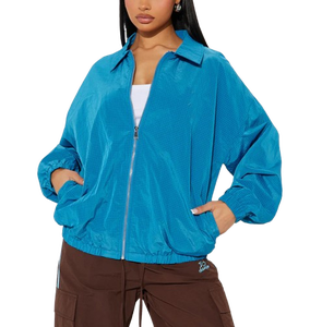 Chaqueta Cortavientos Impermeable con Cremallera para Mujer, Diseño de Última Moda, con Bordado y Logotipo Personalizado, Reversible y Transpirable, para Venta en Línea - Product Image 1