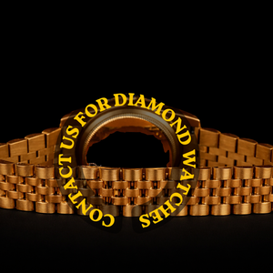 Montre-bracelet attrayante au design personnalisé, avec un cadran rond rose, sertie de diamants en moissanite, en acier inoxydable plaqué or, pour homme et femme - Product Image 4