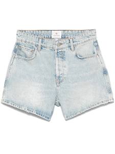 Women’s High Waist Denim Shorts – Casual Summer <b>Jean</b> Shorts with <b>Button</b> Closure, Custom Light Wash Shorts - Product Image 4