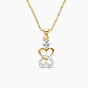 Colgante de Corazón Infinito con Diamantes Redondos de 0.22 Quilates Cultivados en Laboratorio en Oro Amarillo de 14K, Oro Blanco y Oro Rosa - Product Image 3