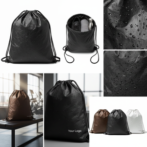 กระเป๋าเป้กีฬาแบบมีเชือกผูก กันน้ำ ซักได้ พิมพ์โลโก้<span class=keywords><strong>ได้</strong></span> น้ำหนักเบา สำหรับใส่ของใช้จำเป็นในการเดินทาง เหมาะสำหรับวิ่งมาราธอน และออกกำลังกาย - Product Image 4