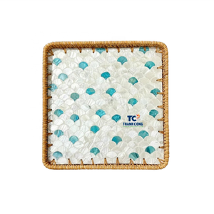 Exportateur OEM Plateau en rotin nacre de luxe pour présentation de table et service, Vietnam - Product Image 1