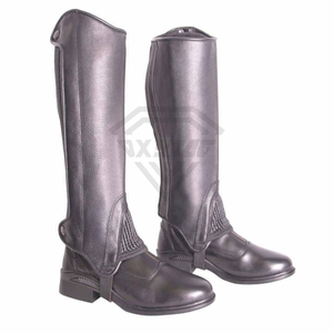 Hot Selling Professional Leather Material Customized Logo Printing Light Weight Unisex High <b>Half</b> Horse Riding <b>Chaps</b> Cheap Price - Product Image 1