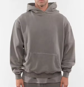 Custom Charcoal Washed Hoodie Men Oversized Drop Shoulder Pullover Kangaroo Pocket <b>Vintage</b> Casual Streetwear <b>Sweatshirt</b> - Product Image 2