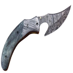 Handmade Damascus Fixed Blade Hunting <b>Knife</b> with Wood Handle and Leather Sheath for Camping Hiking Outdoor <b>Utility</b> and Collect - Product Image 2