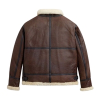 Blouson aviateur classique unisexe en toile marron foncé et fourrure de mouton |   Vêtements d'hiver extrêmement chauds en laine sherpa épaisse, style Seconde Guerre mondiale