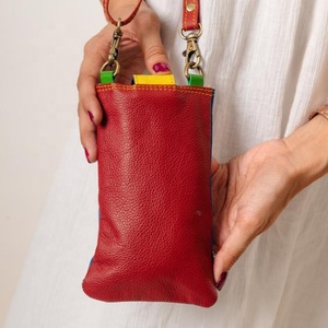 Luxury Genuine Leather Small Waterproof <b>Sling</b> Bag Handmade Western Style Wristlet Pouch Hand Tooling New Mobile Phone Purse - Product Image 5