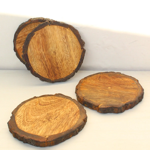 Posavasos Cuadrados Personalizados de Madera de Mango Hechos a Mano con Acabado de Corteza Natural, Diseño Moderno y Lujoso, Ecológicos - Product Image 5
