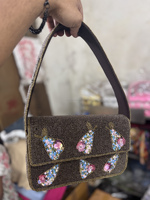 Tas Selempang Wanita Gaya Bohemian India, Tahan Lama, Buatan Tangan, Kapasitas Besar, Tas Clutch Berhias Manik-Manik untuk Aktivitas Sehari-hari, Acara Malam, Belanja, Gaya Boho