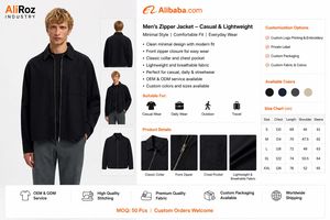 Veste coupe-vent en jean brodée pour homme, col rabattable, fermeture éclair, personnalisable, vêtements de travail, vêtements d'extérieur décontractés pour l'hiver - Product Image 4