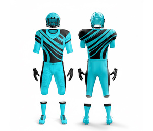 Uniforme de football personnalisé – Tenue d'équipe de football américain |   Ensemble de football avec maillot et pantalon |   Vêtements de sport en polyester respirant - Product Image 3