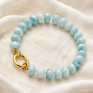 Handmade Natural Jade Quartz Rondelle <b>Beaded</b> <b>Bracelet</b> for Women Girls Colorful Gemstone Classic Daily Wear Fashion Jewelry - Product Image 5