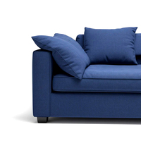 Modernes Tiefsitz-Ecksofa in Marineblau Luxuriöses Ultra-Weiches Schaumstoffgefülltes 3-Sitzer Holzrahmen-Sofa für Schule/Villa Konvertierbar