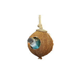 Nichoir pour oiseaux VietChoice en fibre naturelle de noix de coco, fait main, rond, écologique, meuble pour animaux de compagnie, pour oiseaux d'intérieur, durable, classique - Product Image 2