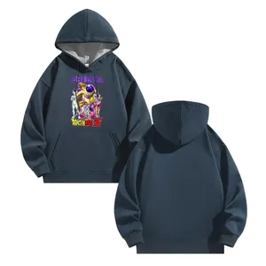 Trendy oversized cotton spandex hoodie <b>pullover</b> <b>men</b> knitted front back print letter doodle winter casual outfit - Product Image 1