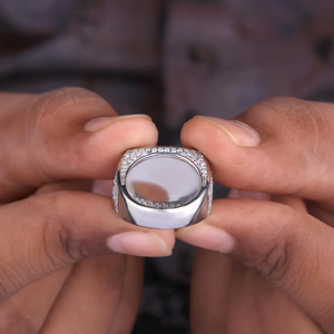 Anillo de Lujo con Letra P de Moissanita, Chapado en Plata de Ley, Estilo Hip Hop para Hombre, Joyería de Moda - Product Image 5