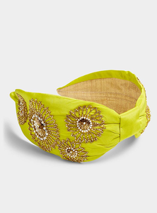 Diademas Elásticas Bordadas con Cuentas de Algodón 100% Hechas a Mano en India para Mujeres y Niñas - Product Image 4