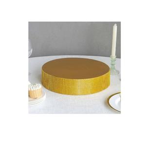 Support à gâteau rond en aluminium marron élégant, support à gâteau décoratif en métal pour fêtes d'anniversaire, événements et anniversaires. - Product Image 3