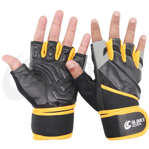 Gants de musculation unisexes demi-doigts en coton respirant, légers, durables, antidérapants, ajustables, à paume complète - Product Image 1