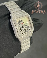 Montre de luxe pour homme la plus vendue, en acier inoxydable, avec diamants Moissanite, mouvement mécanique, lunette en verre analogique de haute qualité, style Hip Hop