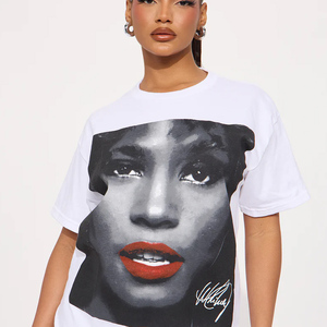 T-shirts pour femmes en coton / fibre de bambou, taille plus, imprimés, design tendance, t-shirt pour femme de qualité supérieure, t-shirts décontractés en coton pour femmes - Product Image 4