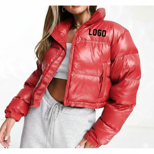 OEM Factory Custom logo Silver Gold Color Winter Warmth Puff <b>Short</b> <b>Jacket</b> Women's Padding Quilted <b>Short</b> <b>Jacket</b> - Product Image 2
