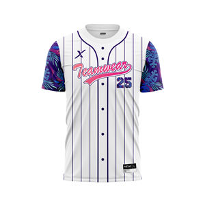 Maillot de baseball vintage personnalisé Miami - Options d'équipe entièrement personnalisables, impression par sublimation, sans manches, col rond, respirant - Product Image 1